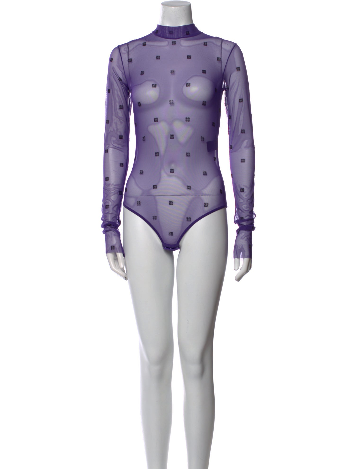 Givenchy Floral Print Mock Neck Bodysuit