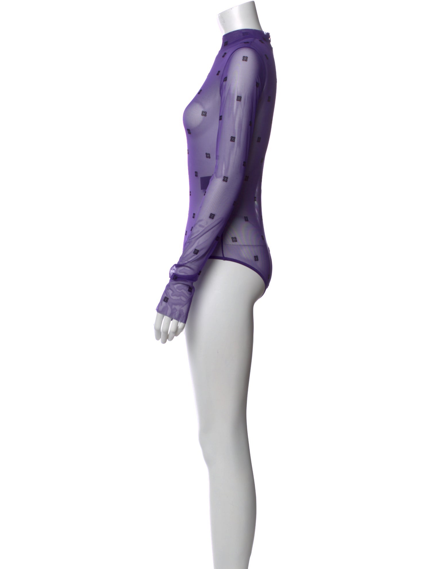 Givenchy Floral Print Mock Neck Bodysuit