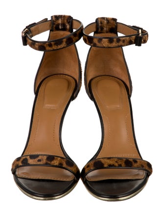 Givenchy Ponyhair Animal Print Sandals
