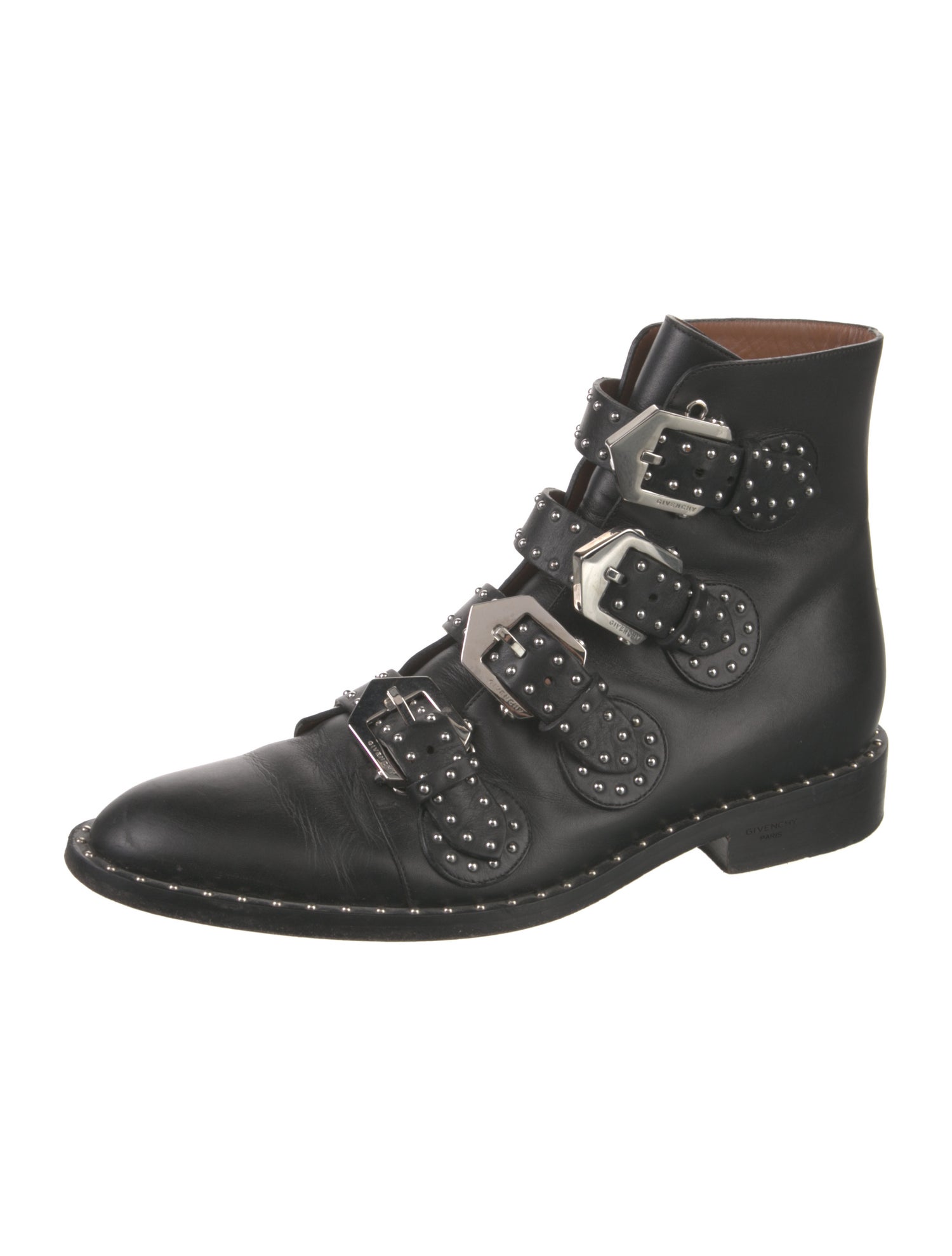 Givenchy Leather Studded Accents Combat Boots