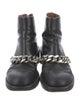 Givenchy Leather Chain-Link Accents Moto Boots