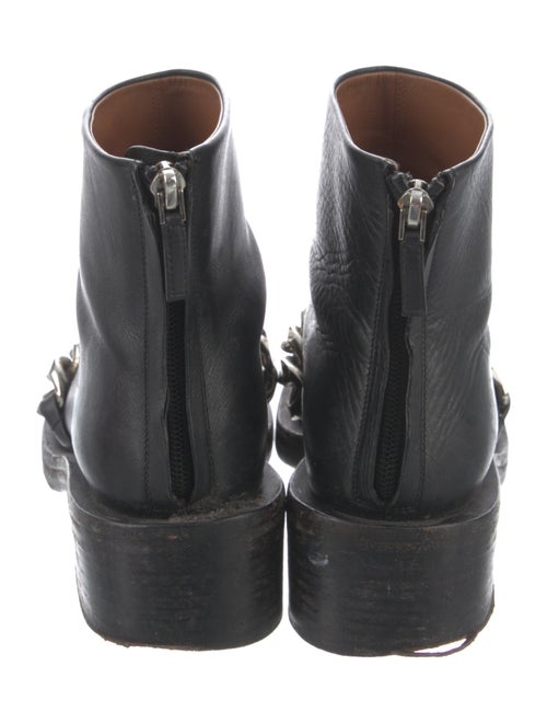 Givenchy Leather Chain-Link Accents Moto Boots