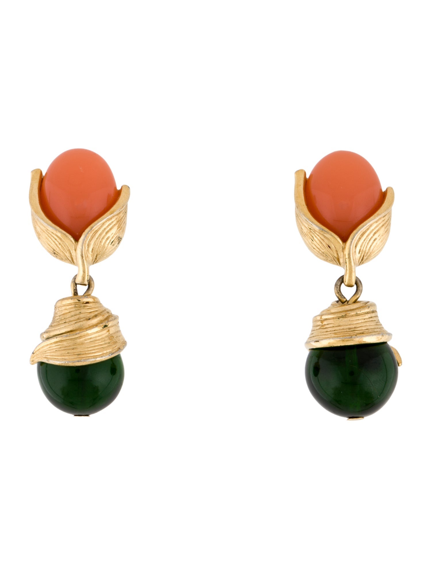 Givenchy Vintage Resin Clip-On Drop Earrings