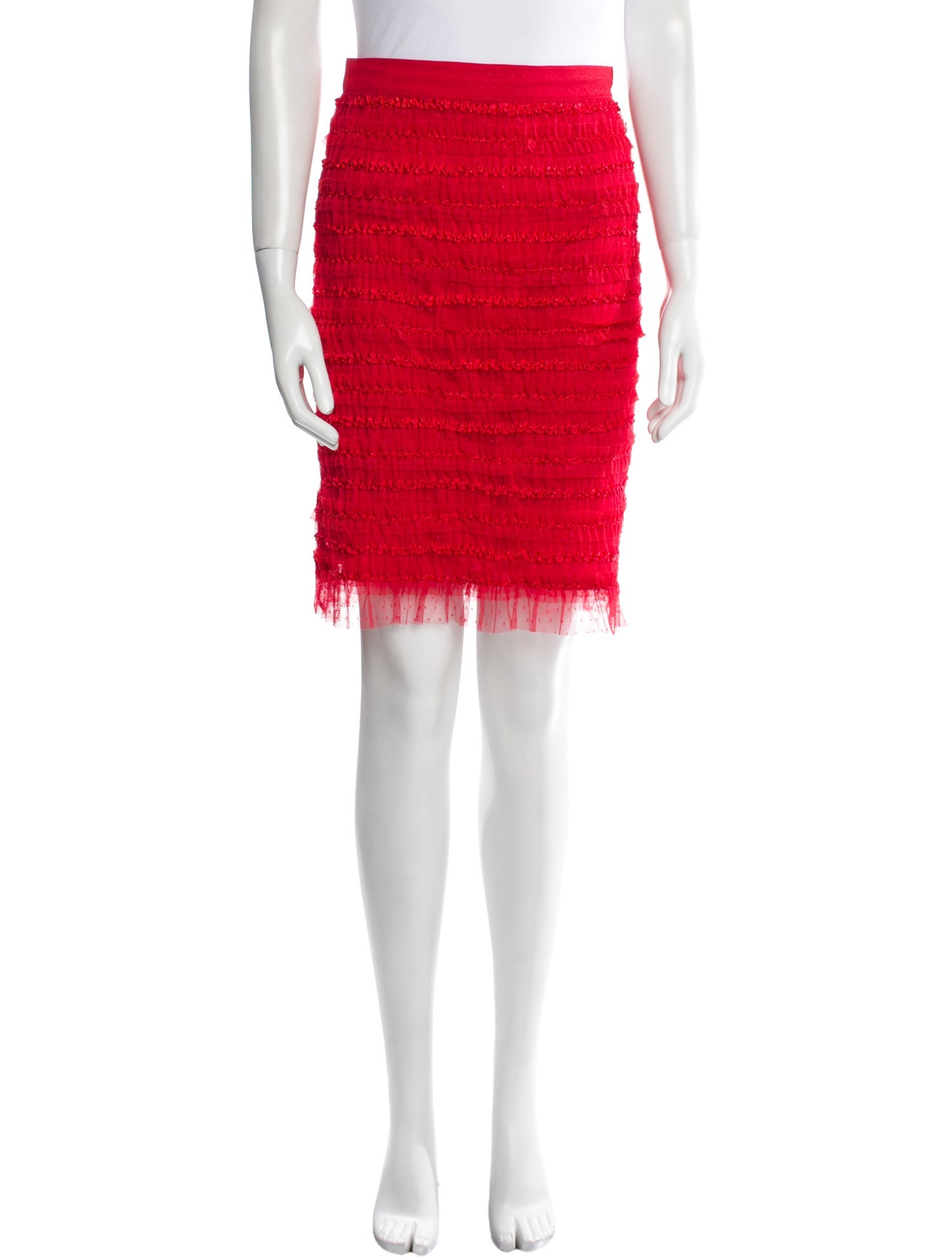 Givenchy Ruffle Embellishment Knee-Length Skirt