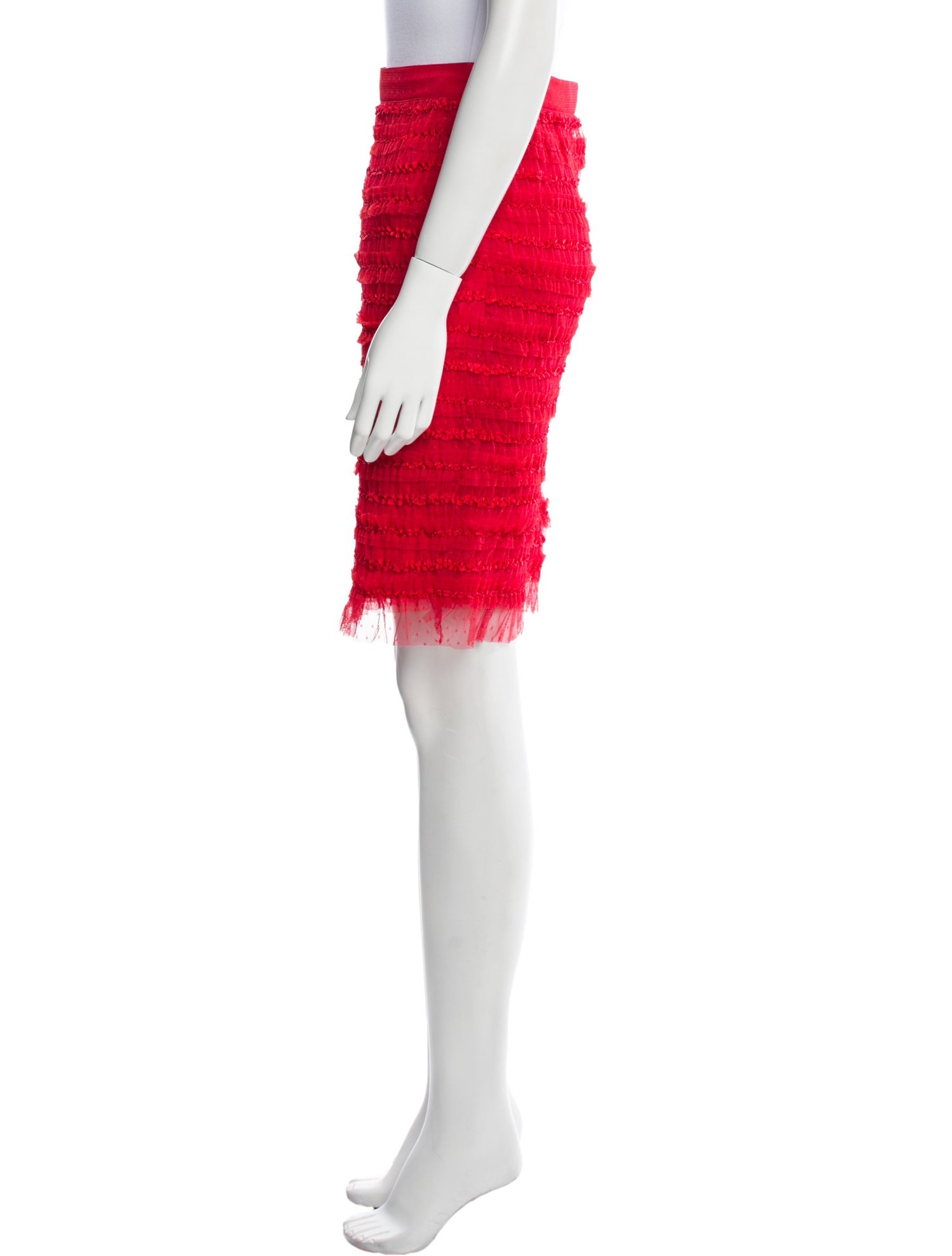 Givenchy Ruffle Embellishment Knee-Length Skirt