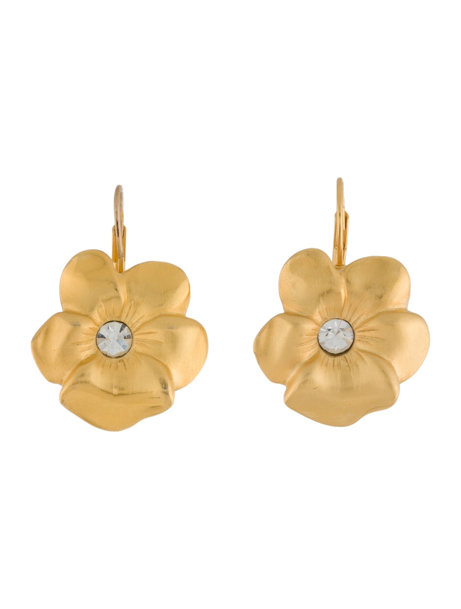 Givenchy Crystal Flower Clip On Earrings
