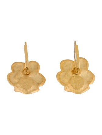 Givenchy Crystal Flower Clip On Earrings