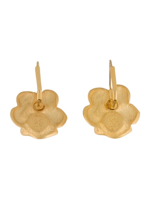 Givenchy Crystal Flower Clip On Earrings
