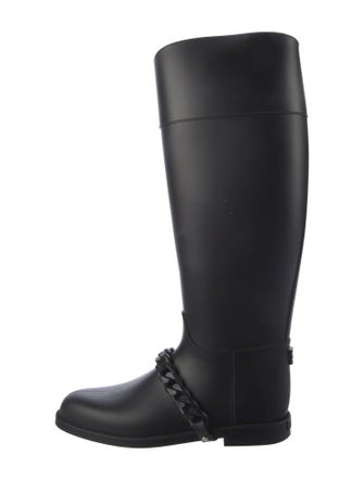 Givenchy Rubber Chain-Link Accents Rain Boots