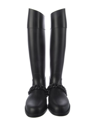 Givenchy Rubber Chain-Link Accents Rain Boots