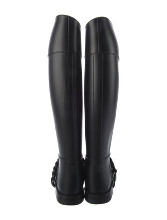 Givenchy Rubber Chain-Link Accents Rain Boots