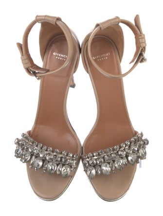 Givenchy Leather Crystal Embellishments Sandals