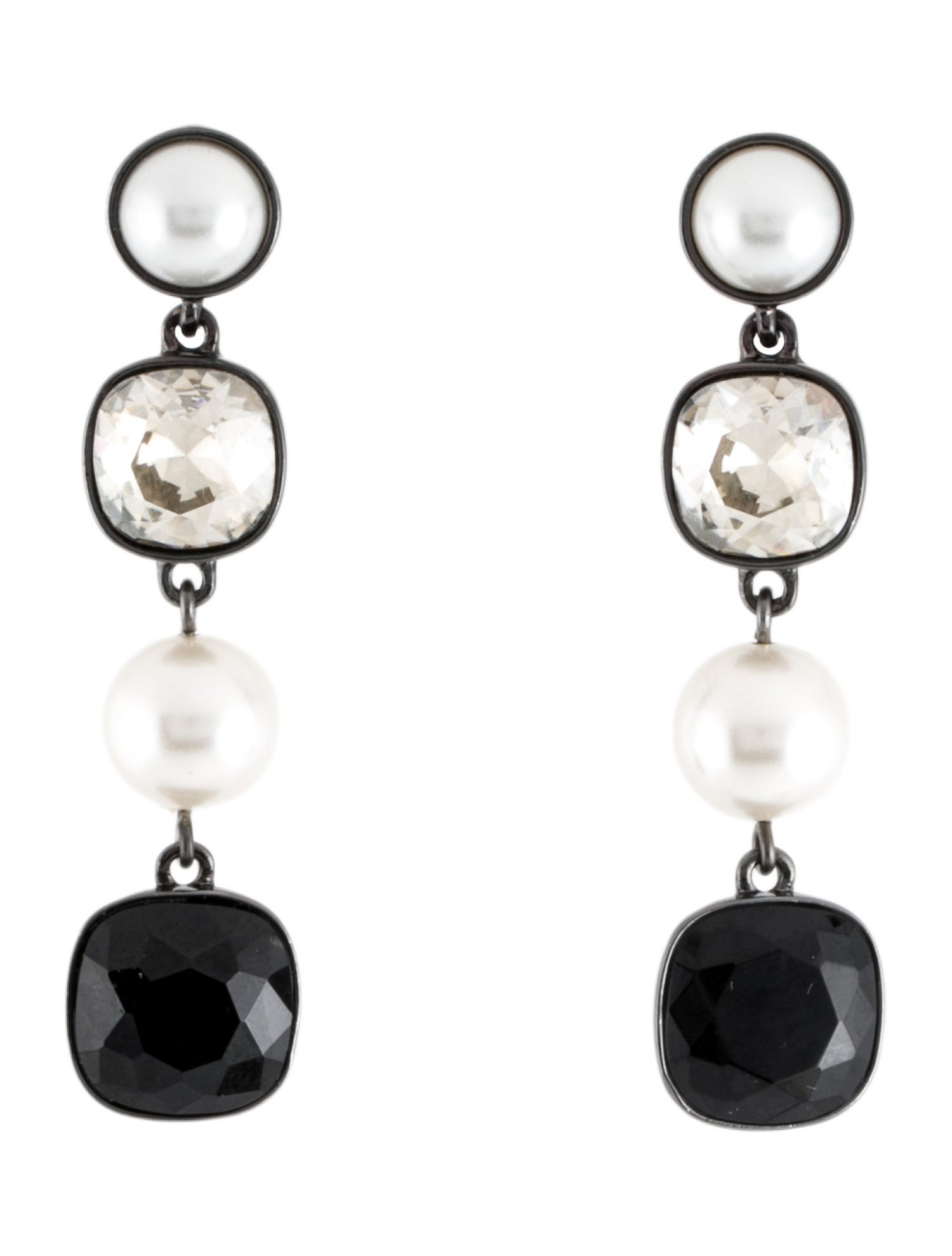 Givenchy Crystal & Faux Pearl Drop Earrings