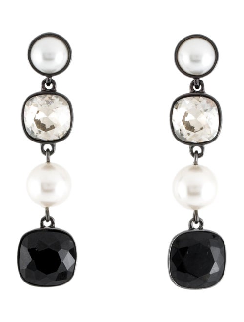 Givenchy Crystal & Faux Pearl Drop Earrings