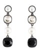 Givenchy Crystal & Faux Pearl Drop Earrings