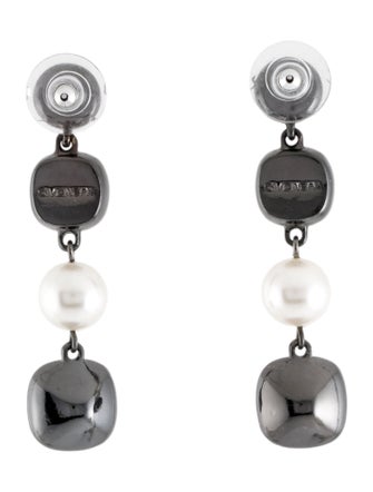 Givenchy Crystal & Faux Pearl Drop Earrings