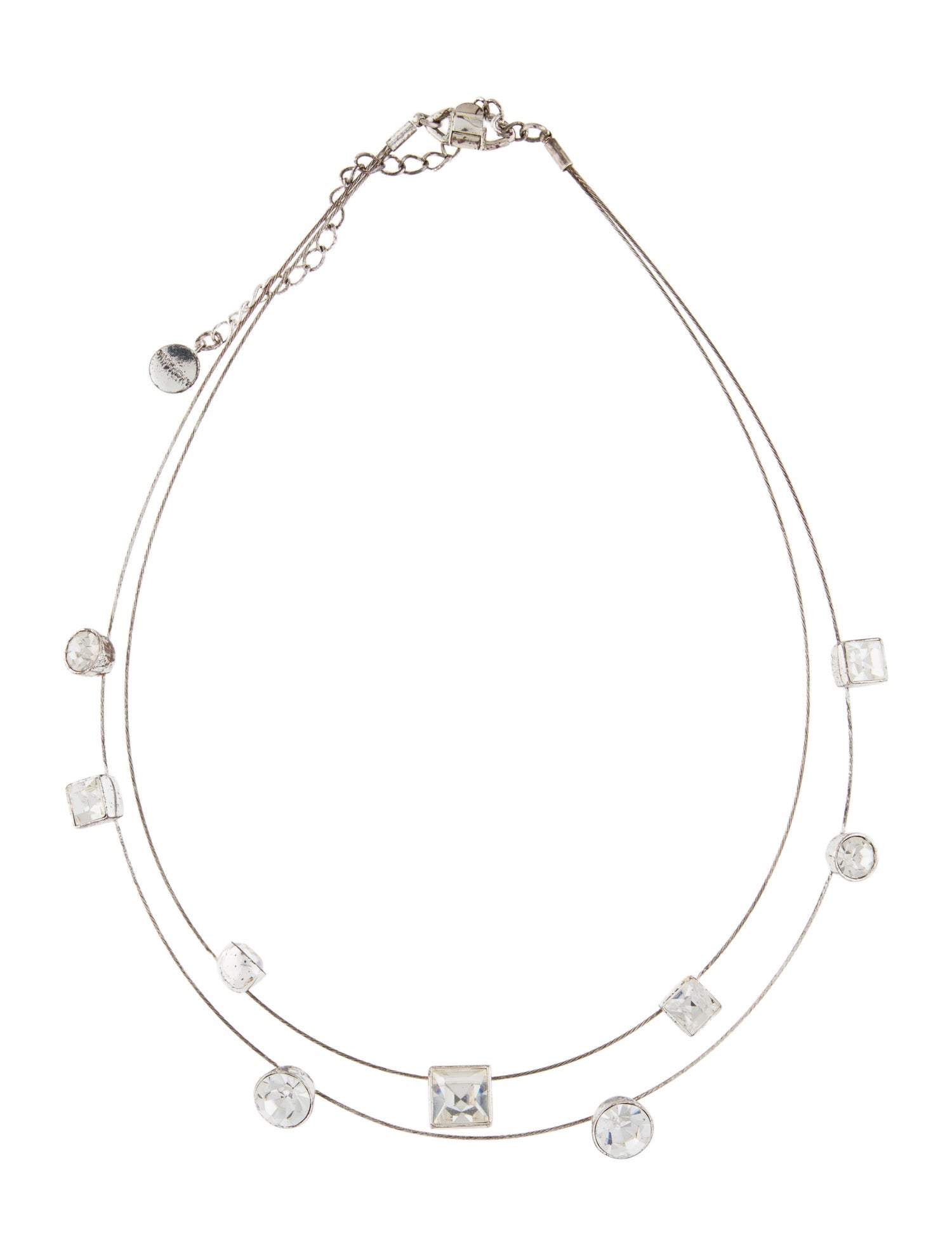 Givenchy Crystal Double Strand Wire Necklace