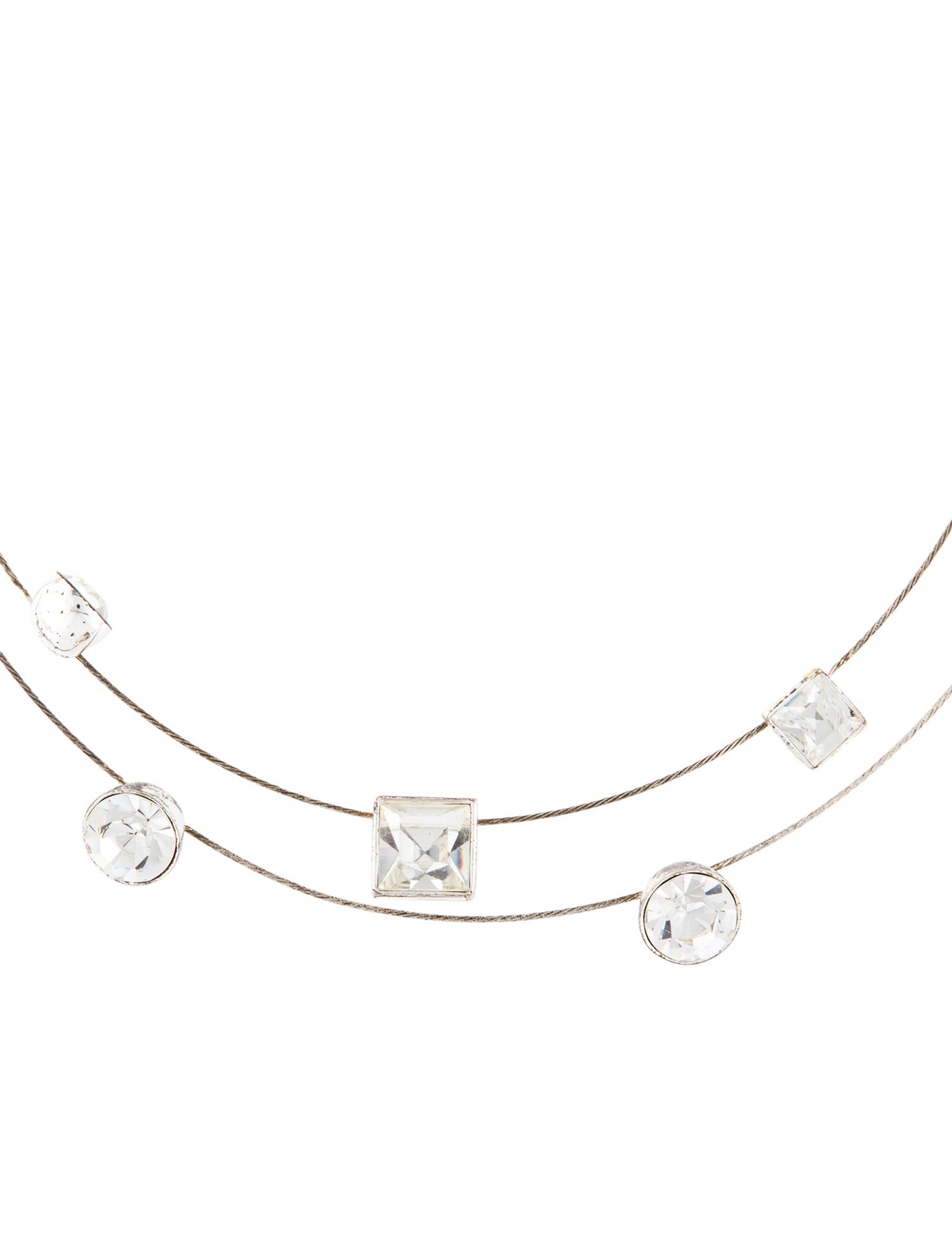 Givenchy Crystal Double Strand Wire Necklace