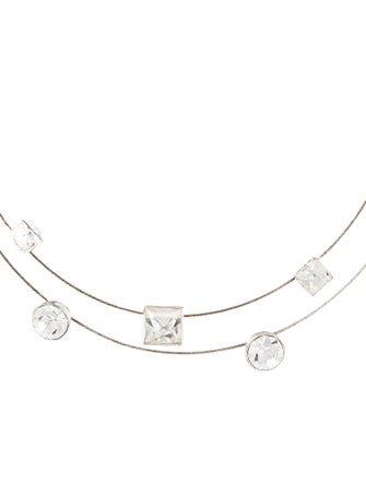 Givenchy Crystal Double Strand Wire Necklace