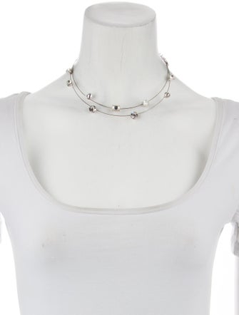 Givenchy Crystal Double Strand Wire Necklace