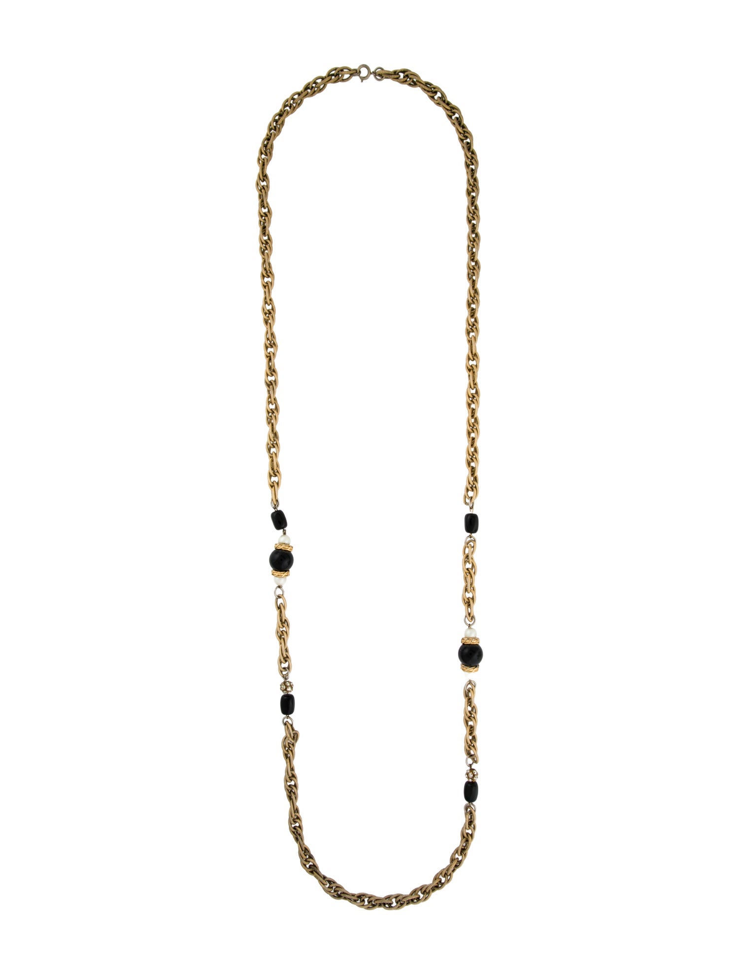 Givenchy Vintage Faux Pearl, Crystal & Bead Station Necklace