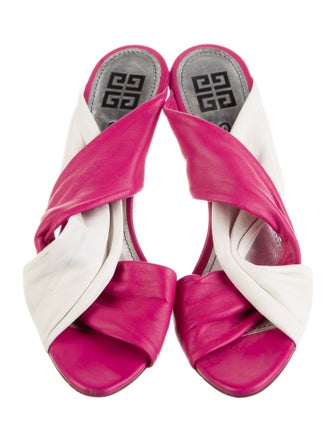 Givenchy Leather Colorblock Pattern Slides