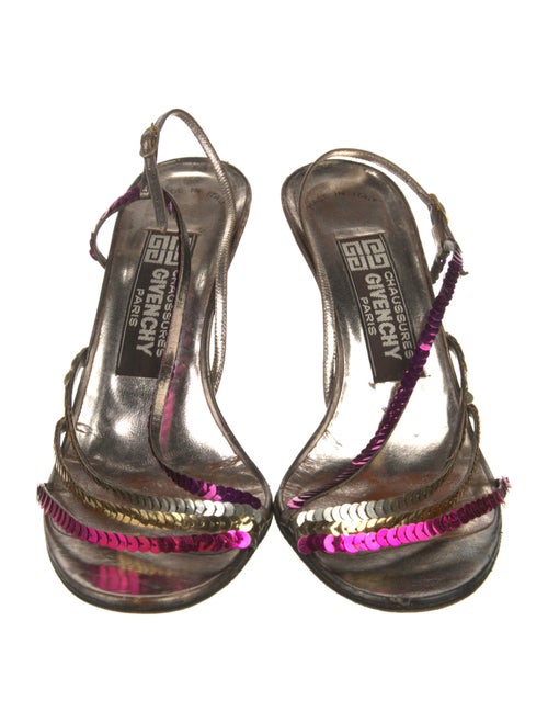 Givenchy Leather Sequin Embellishments Slingback Sandals