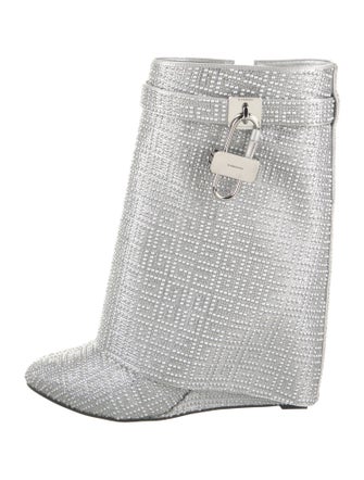 Givenchy Satin Crystal Embellishments Rain Boots
