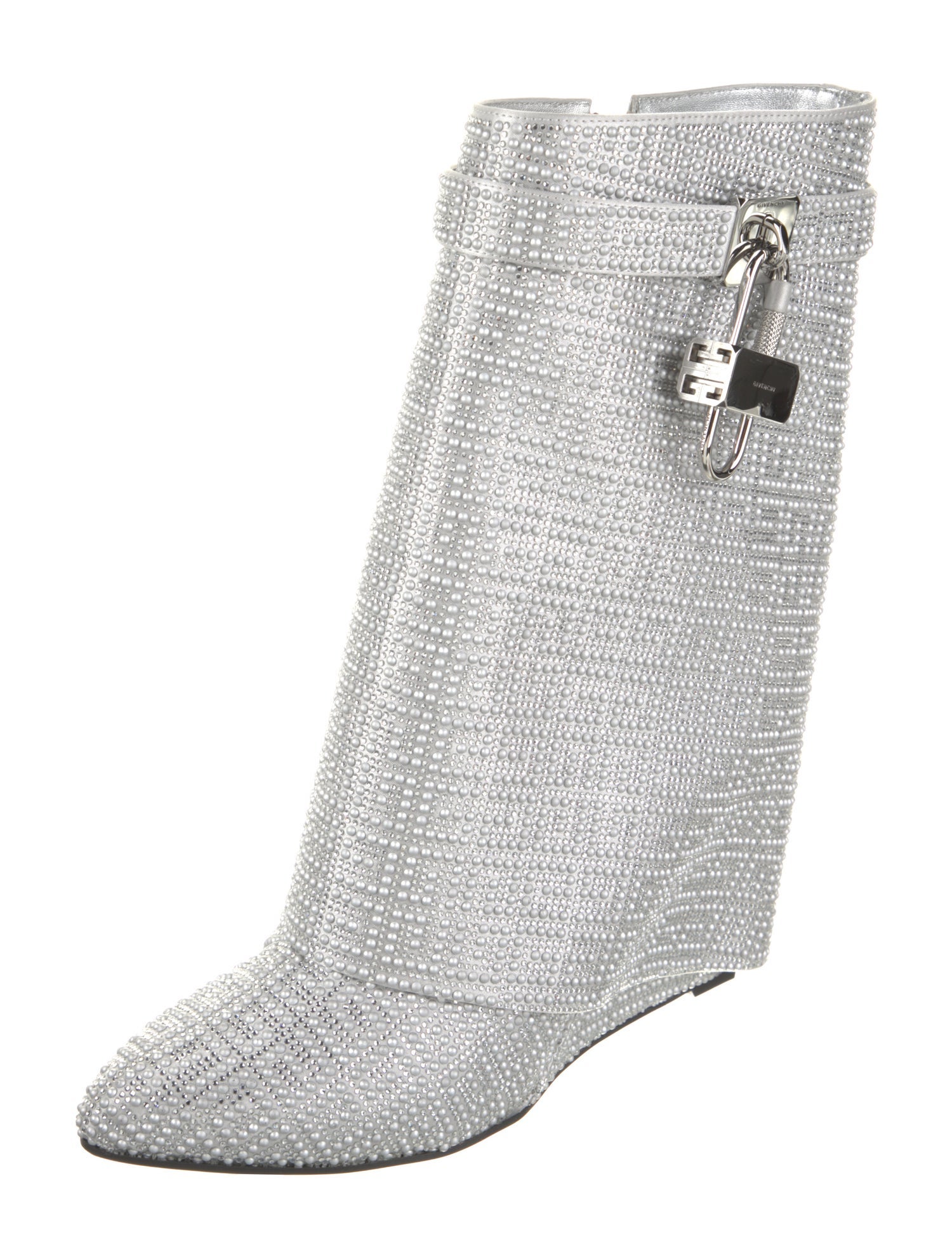 Givenchy Satin Crystal Embellishments Rain Boots