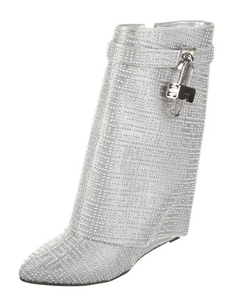 Givenchy Satin Crystal Embellishments Rain Boots