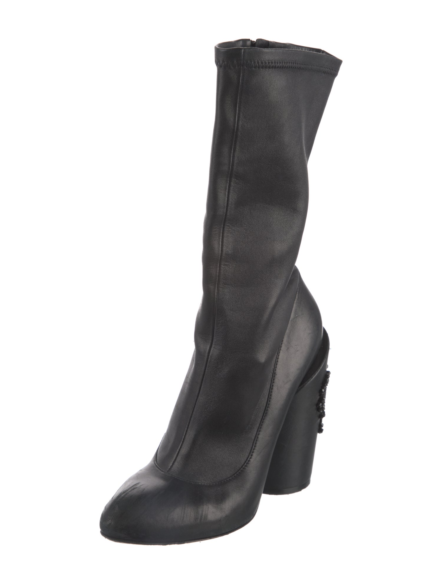 Givenchy Leather Beaded Accents Boots