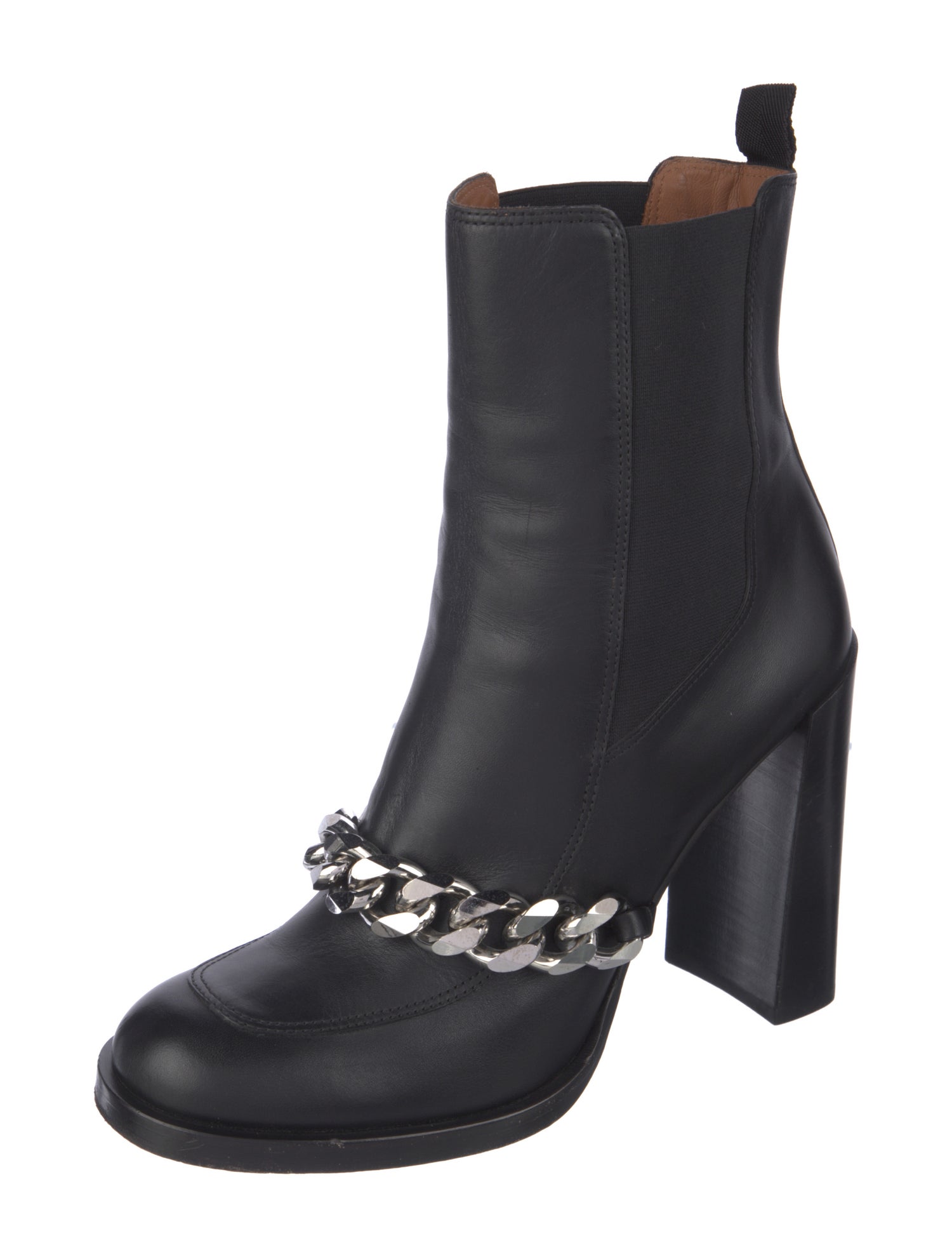 Givenchy Leather Chain-Link Accents Chelsea Boots