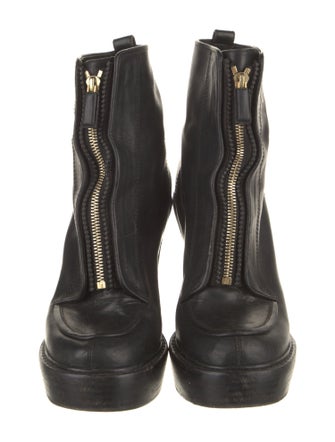 Givenchy Leather Chain-Link Accents Lace-Up Boots
