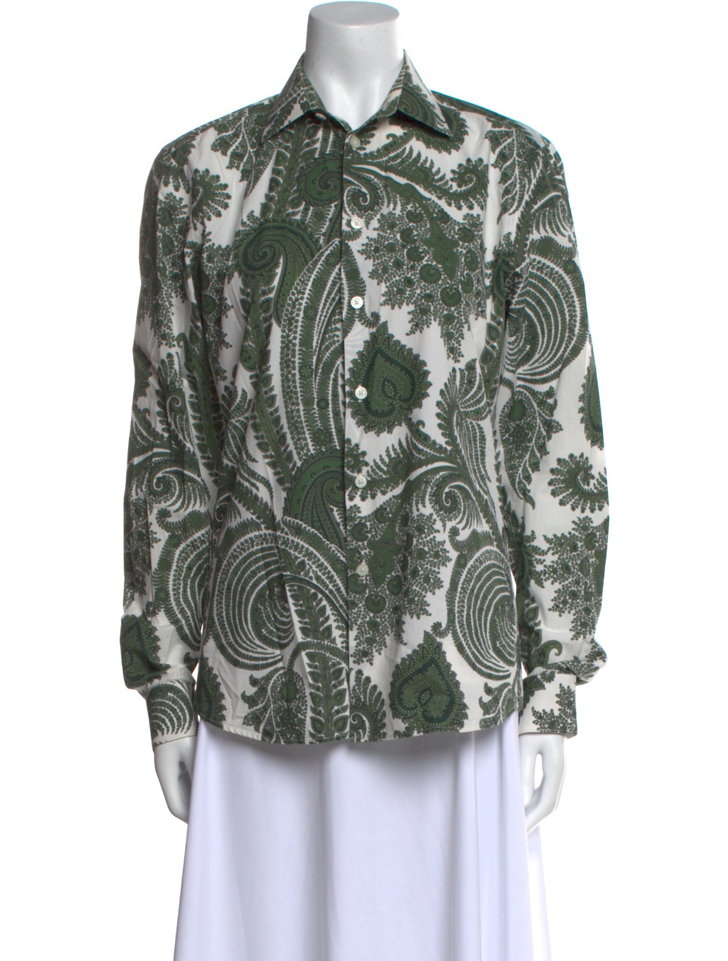 Givenchy Paisley Print Long Sleeve Button-Up Top