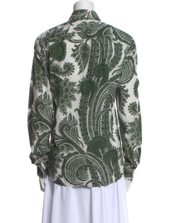 Givenchy Paisley Print Long Sleeve Button-Up Top