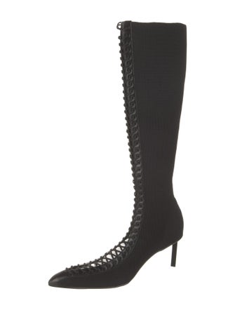 Givenchy Nylon Animal Print Lace-Up Boots