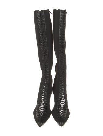 Givenchy Nylon Animal Print Lace-Up Boots