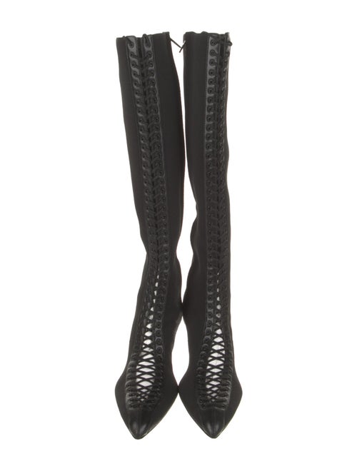 Givenchy Nylon Animal Print Lace-Up Boots