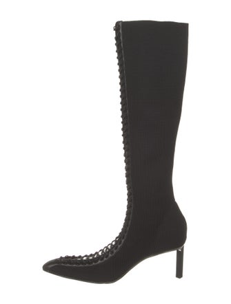 Givenchy Nylon Leather Trim Embellishment Lace-Up Boots