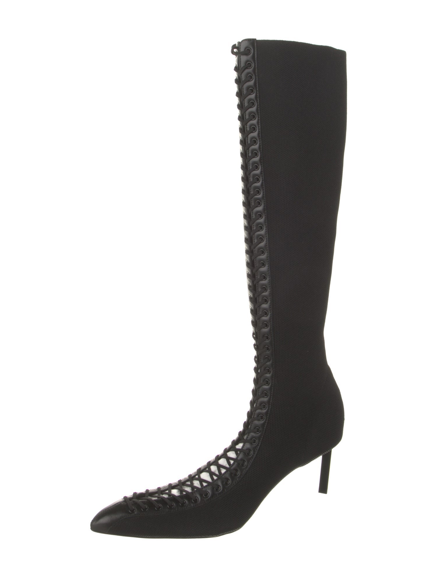 Givenchy Nylon Animal Print Lace-Up Boots