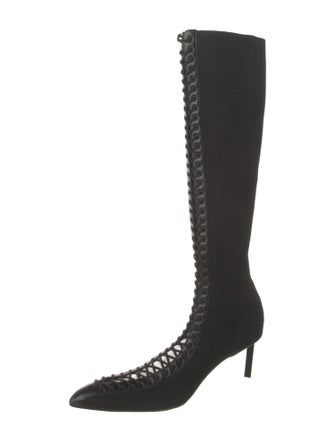 Givenchy Nylon Animal Print Lace-Up Boots