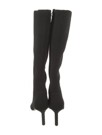 Givenchy Canvas Leather Trim Embellishment Lace-Up Boots