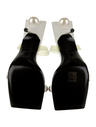 Givenchy Leather Crystal Embellishments Slingback Sandals