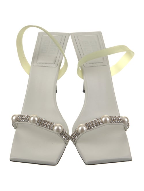 Givenchy Leather Crystal Embellishments Slingback Sandals