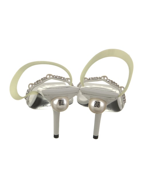 Givenchy Leather Crystal Embellishments Slingback Sandals