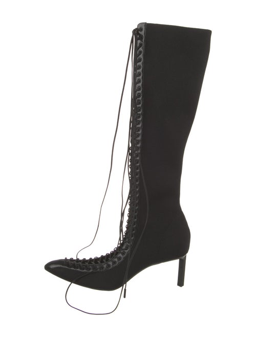 Givenchy Nylon Leather Trim Embellishment Lace-Up Boots