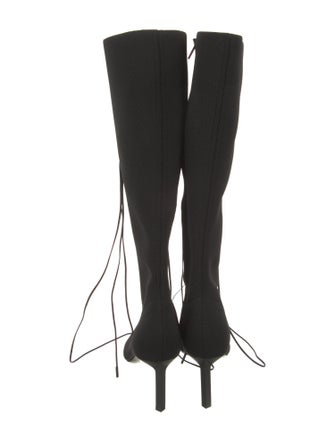 Givenchy Nylon Leather Trim Embellishment Lace-Up Boots