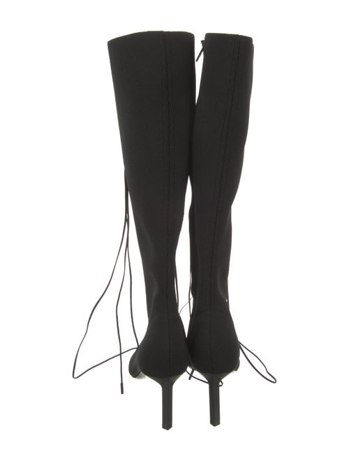 Givenchy Nylon Leather Trim Embellishment Lace-Up Boots