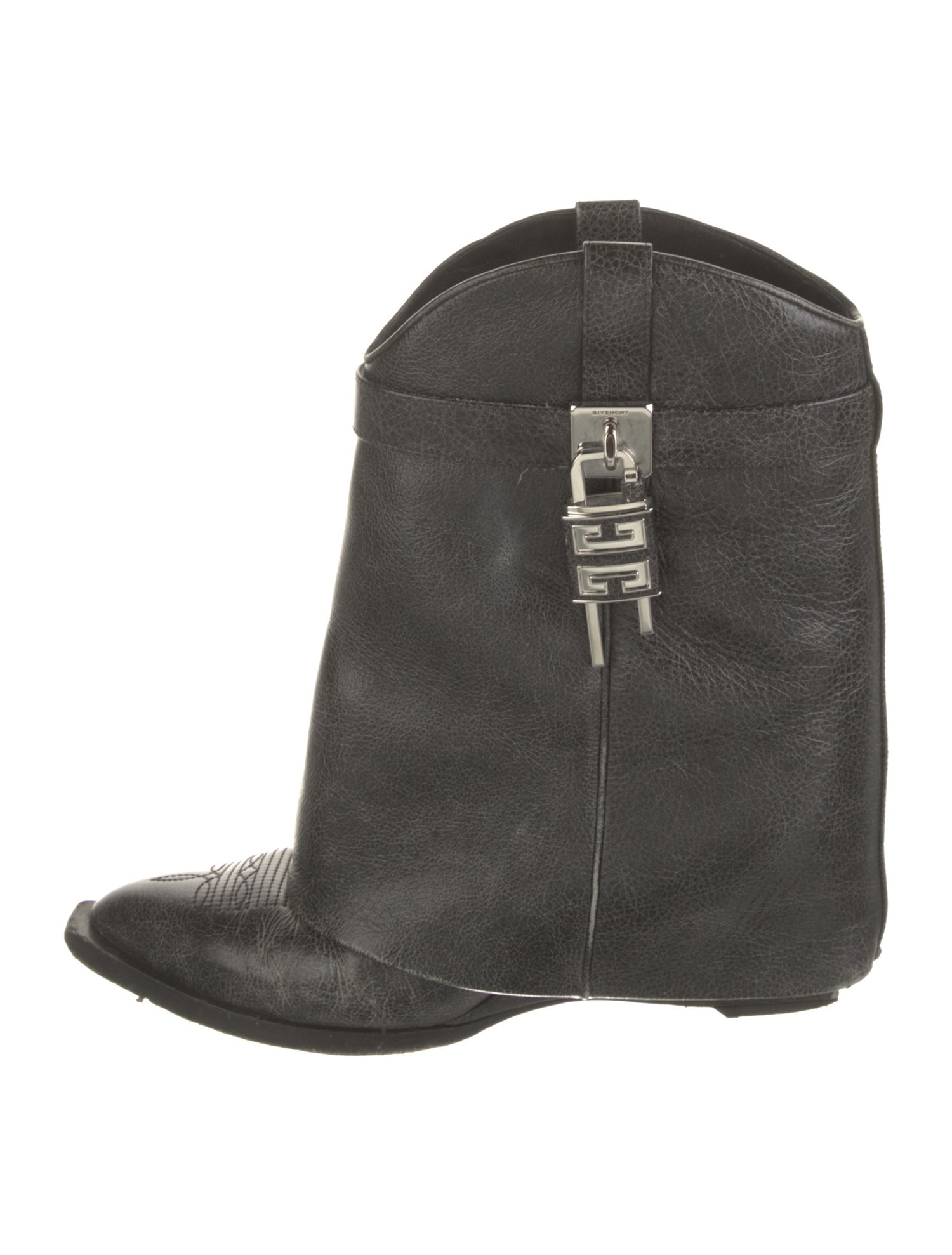 Givenchy Leather Embroidered Accent Western Boots