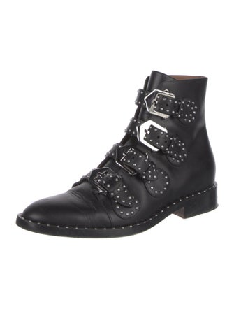Givenchy Leather Studded Accents Combat Boots